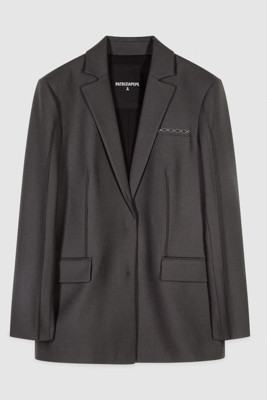 Two-Button Jacket, Brown, Patrizia Pepe