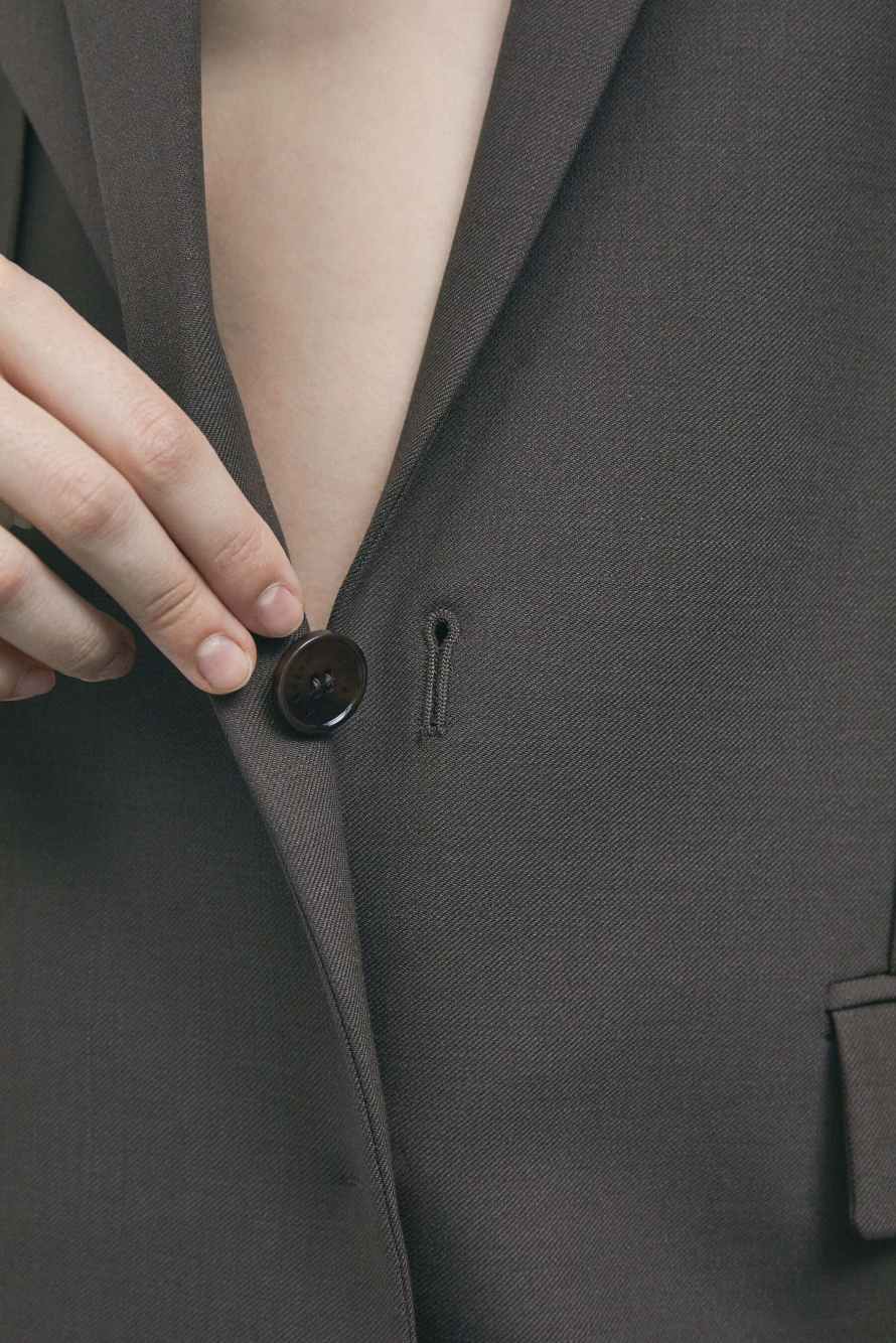 Two-Button Jacket, Brown, Patrizia Pepe
