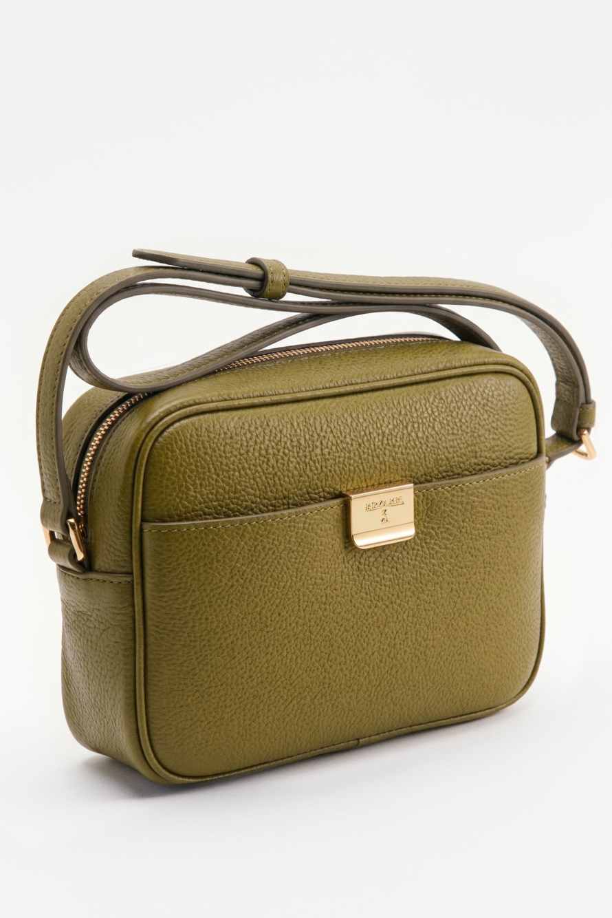 Borsa a tracolla All Day in pelle, Verde, Patrizia Pepe