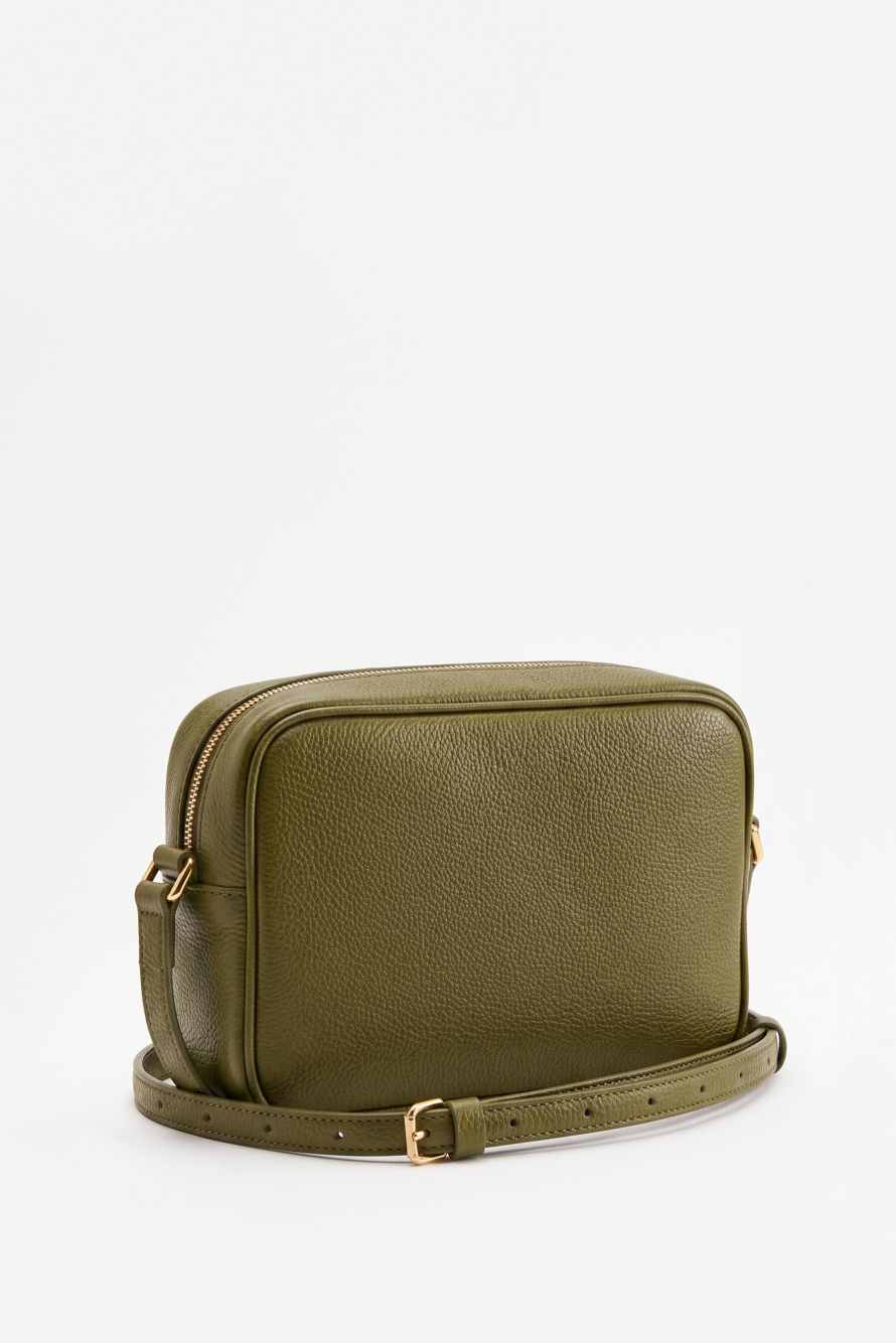 Borsa a tracolla All Day in pelle, Verde, Patrizia Pepe